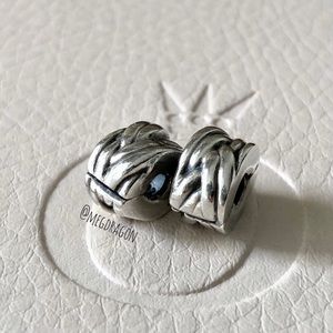 Pair of 2 RETIRED Pandora Braided Clips
